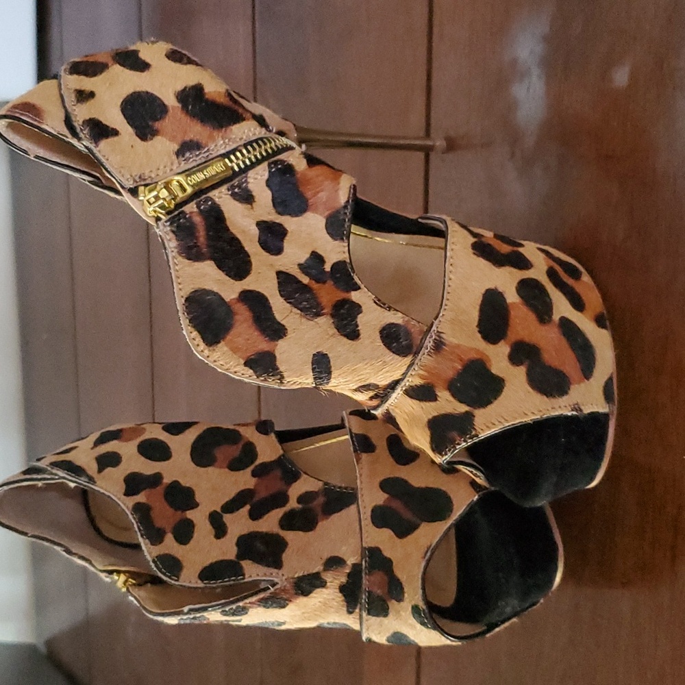 Colin Stuart Size 7 Platform Heels. Leather Uppers. Nice.